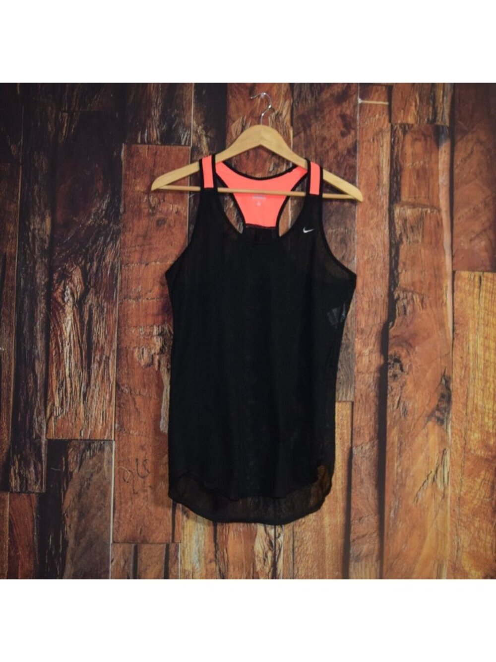 Nike Women's Sz S Black Mesh Sleeveless Tank Top Athletic T-Shirt